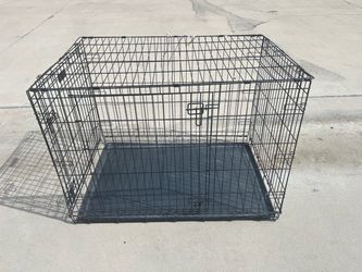Large Black Dog Crate with Tray