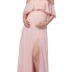 Pink Floor Length Maternity Formal/Bridesmaids dress 