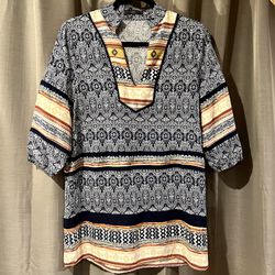THML Mixed Print Tunic Top, Size S, See Below