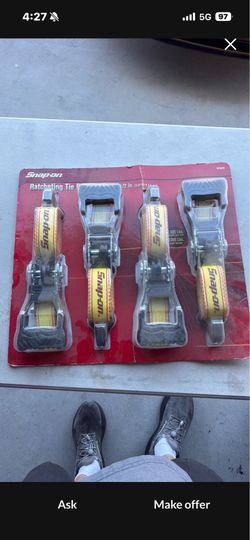 Snap-on Ratcheting Tie Down Straps 15' X 1.5" Heavy Duty Quick Release