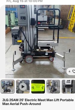 JLG 25AM 25' Electric Mast Man Lift Portable Man Aerial Push-Around