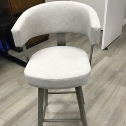 Vegan Leather, Light Grey Counter Stools New
