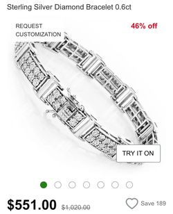 Sterling Silver Diamond Bracelet 