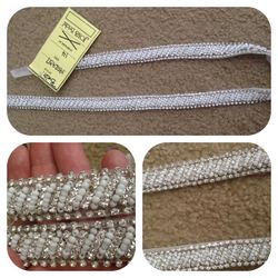 Rhinestone Beaded Thin Belt Bridal Wedding Dress