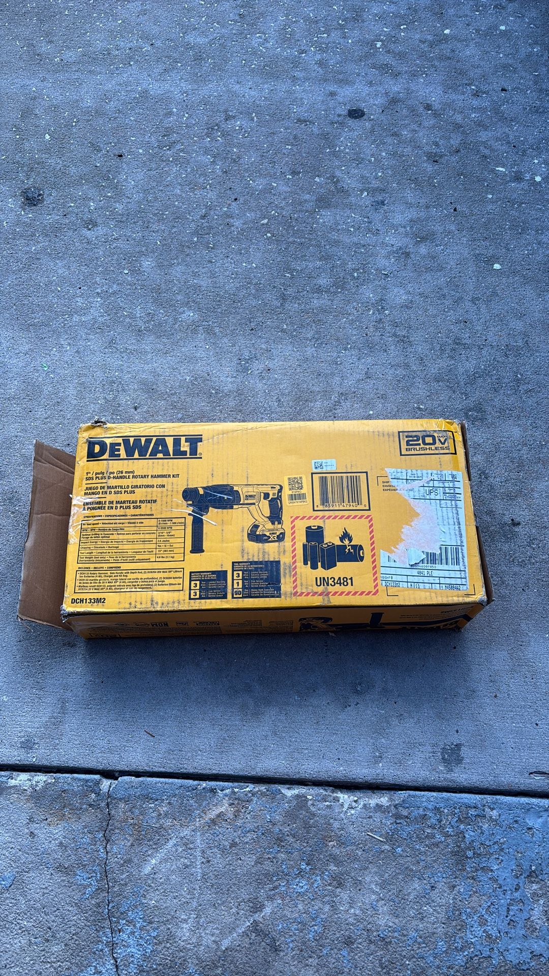Dewalt DCH133M2 1” SDS Hammer Kit 