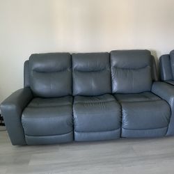 Mindanao Dual Power Leather Reclining Sofa 