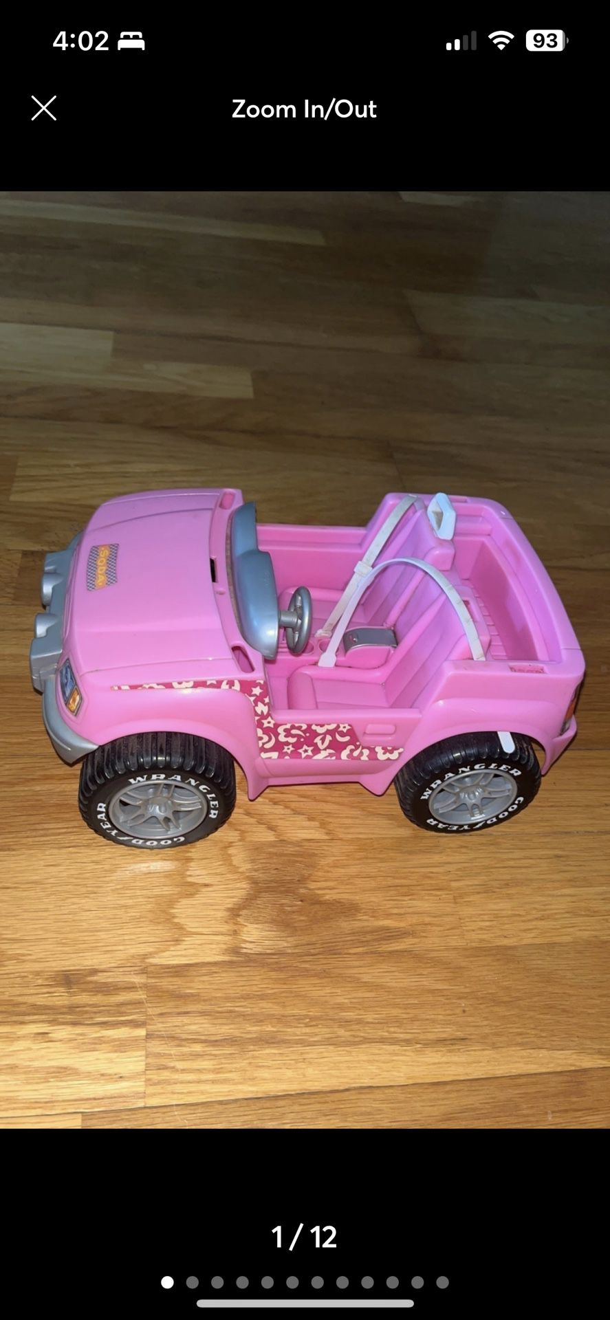 Barbie Doll  Pink Jeep Car 1990s