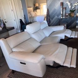 White Leather Recliner Couch Sofa from RC Willey