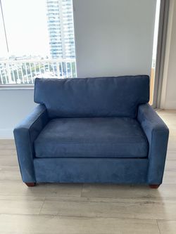 Suede pull out loveseat