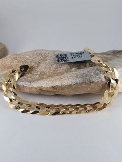 14k Oro Sólido Miami Curb Link 11mm, 8.5" Bracelet Chain Nueva y Certificada