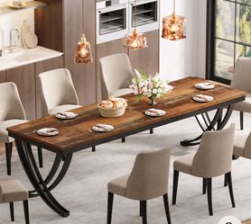 Tribesigns Dining Set With 5 Sherpa/Teddy Boucle Chairs & Dining Bench 🌱