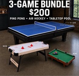 3-Game Bundle: Ping Pong, Air Hockey, Tabletop Pool