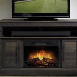 54" TV Stand Media Fireplace w/ 23" Firebox Insert