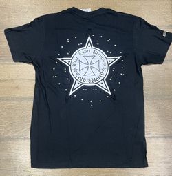 Black Label Premium Cold World Shirt Crew Neck Black, White Medium 100% Cotton