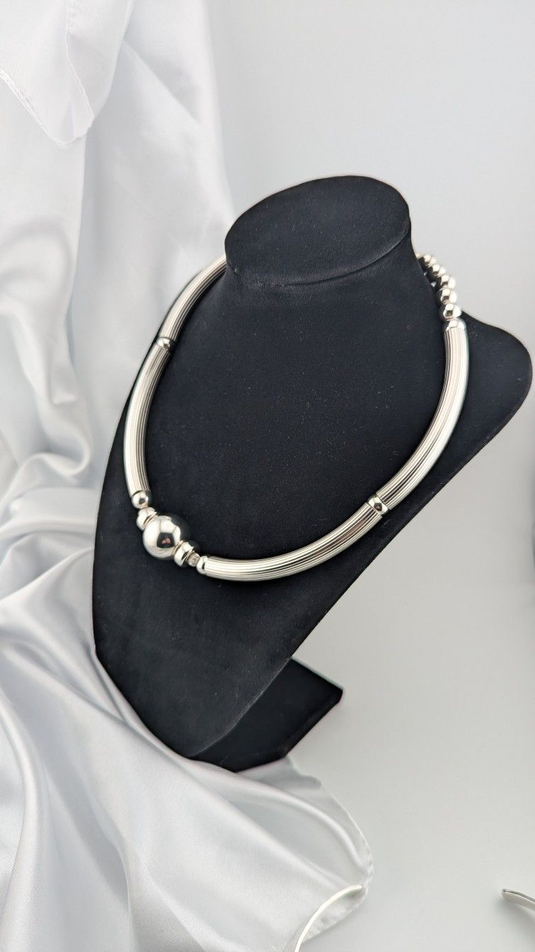 C8✨Modern NINA RICCI Sterling Silver Collar 45.6g