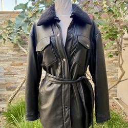 Kenneth Cole Faux Leather & Shearling Jacket $200