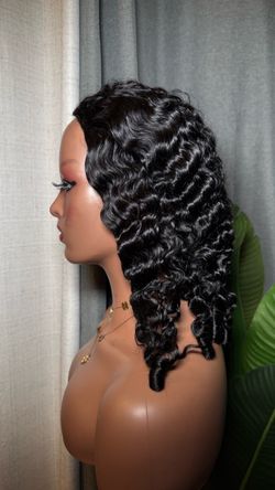 May Half Wigs Human Hair Burmese Curly Wigs with Spiral Ends 16inch Flip Over Wear Go,Drawstring, Beginner Friendly, No Glue No Sew, ALL-DAY COMFORT, 