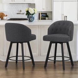 Retro Counter Stools for Kitchen Island, Dining Room, Pub, Dark Grey. X2