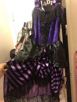 Women’s purple and black burlesque costume - new- size M/L