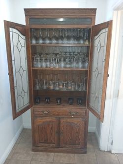China Hutch with all Crystal Cup's.