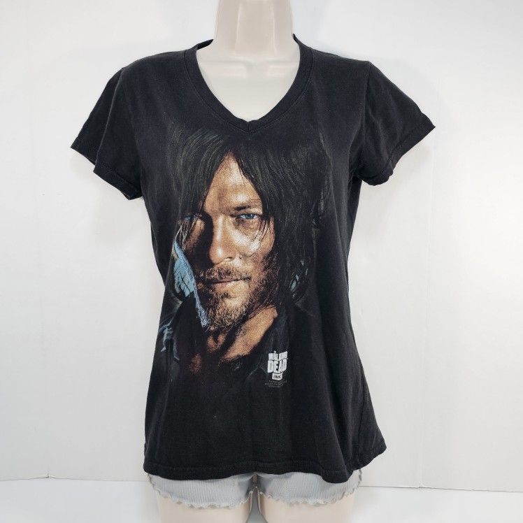 Walking Dead AMC Daryl Dixon Graphic Tee Black S/M Keep Calm Hide Behind Daryl