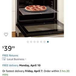 Onlyfire Round Pizza Grilling Stone for Oven, BBQ and Grill - 15” Non-Stick Black Ceramic Baking Stone for Pies, Pastry Bread, Calzone - Home Kitchen 