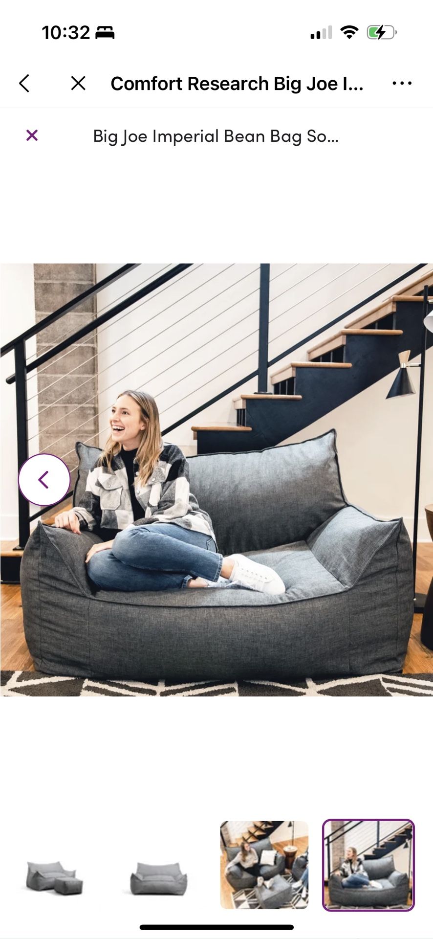 Extra Large Bean Bag Sofa by Greyleigh Teen for Sale in Chino