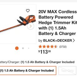 20V MAX* POWERCONNECT™ Cordless Hedge Trimmer, Battery and Charger Included