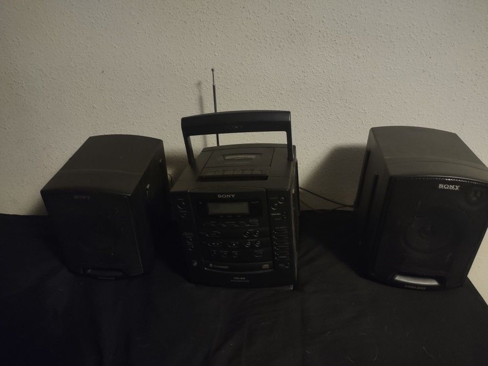 Vintage Sony Boombox Shelf Boombox Stereo System With Removable Speakers
