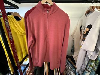 Hugo Boss Red Full Zip Jacket Men's Stretch Cotton Pique Mercerized Finish Designer