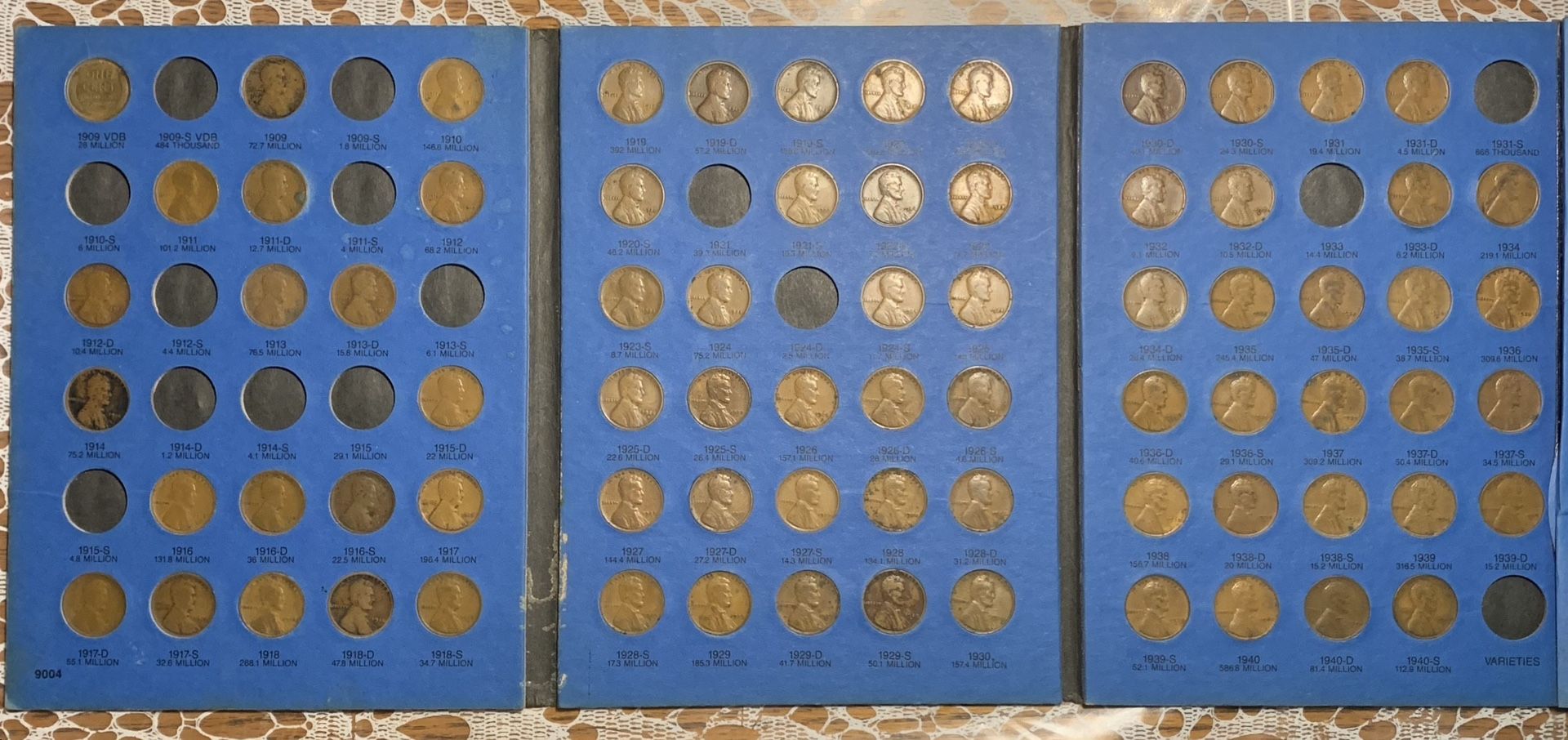 Whitman Wheat Penny Book One Album With (75) Coins Including Semi-Key Dates