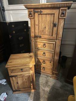Rustic Armoire & Matching End Table