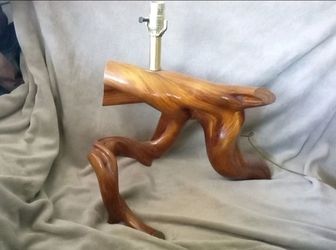 Hand crafted driftwood or cedar knee wood lamp