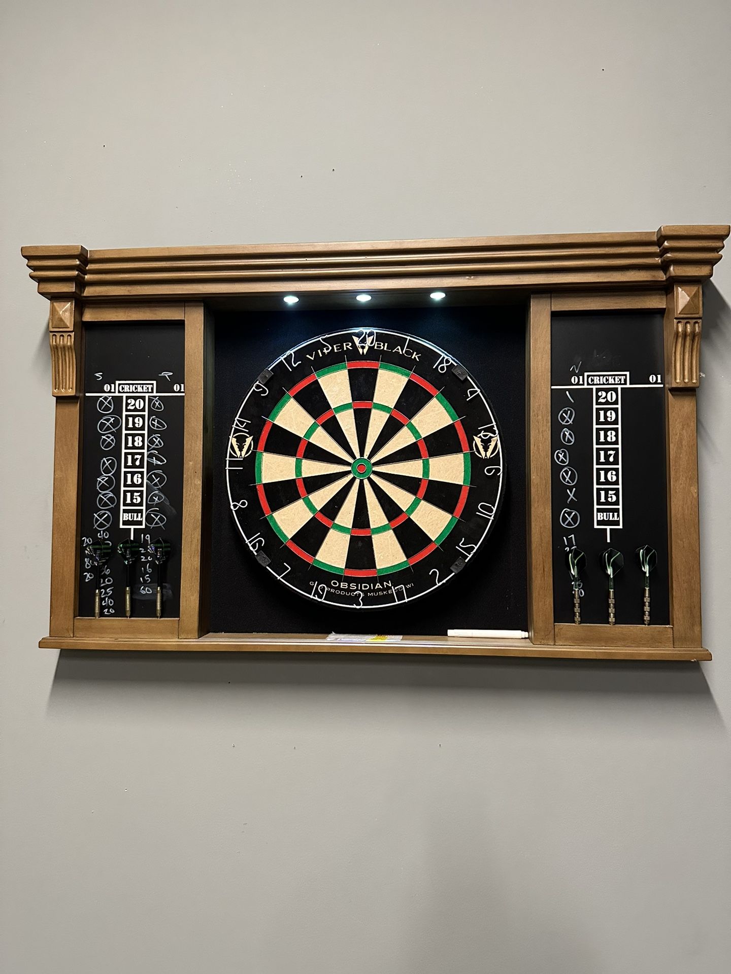 Dart Board And Cabinet 