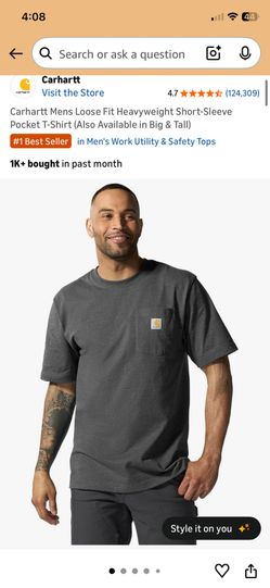 Carhartt Mens Loose Fit Heavyweight Short-Sleeve Pocket T-Shirt