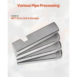 Threading Machine Dies, 1/2"-3/4" NPT Pipe Dies(4 Packs), Right-Handed HSS Pipe Threading Dies, Fit VEVOR Integrated Pipe Threading Machines224*