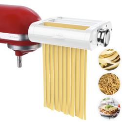 Pasta Maker Attachment 3 in 1 Set for KitchenAid Stand Mixers Included Pasta Sheet Roller, Spaghetti Cutter, Fettuccine Cutter Maker Accessorie