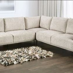 Brand New Light Brown Chenille Modern Style Sectional Sofa
