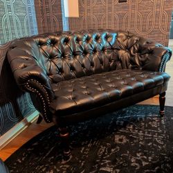 Black Leather Loveseat 