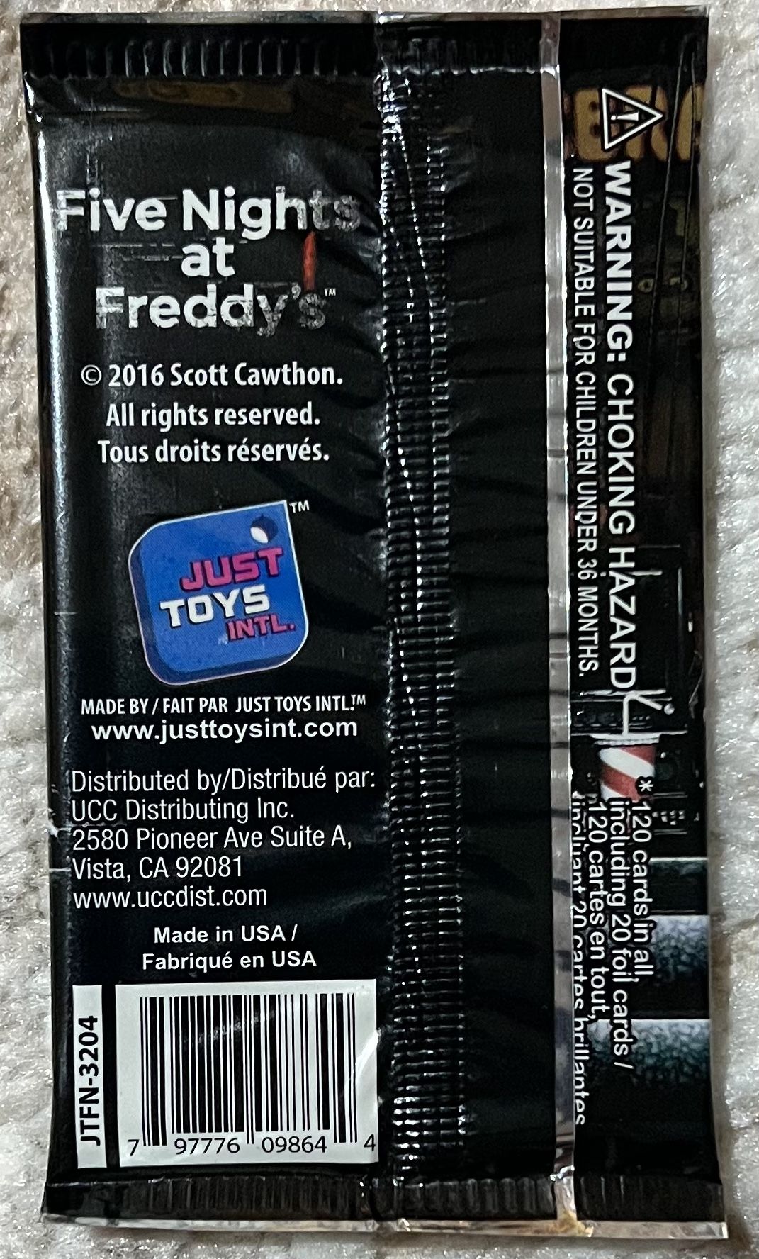  Just Toys Intl. Five Nights at Freddy's Trading Card Pack :  Toys & Games