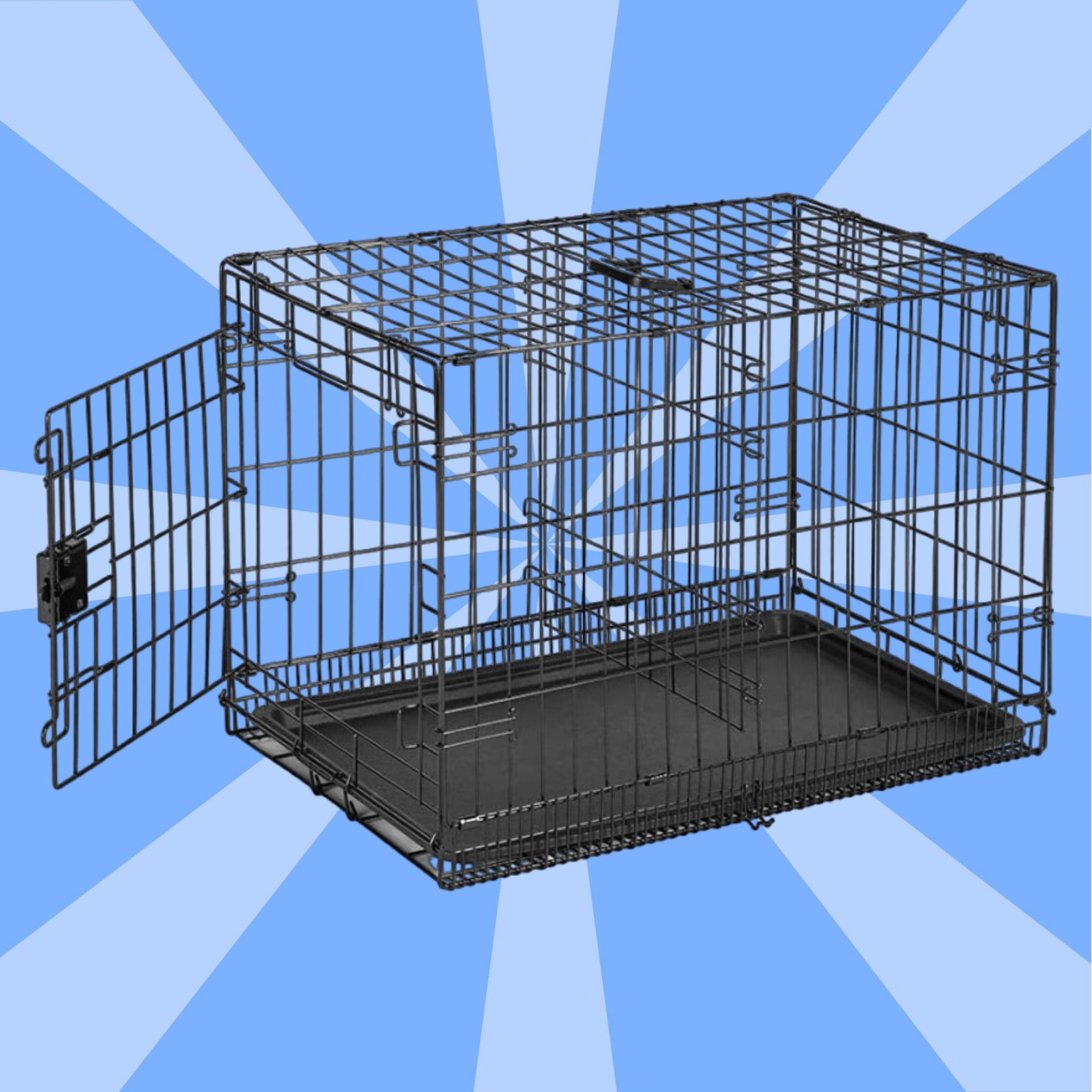 Foldable Metal Wire Dog Crate W/ Tray, Single Door, 30 In for Sale in