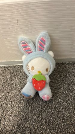 Blue hello kitty Easter keychain plush