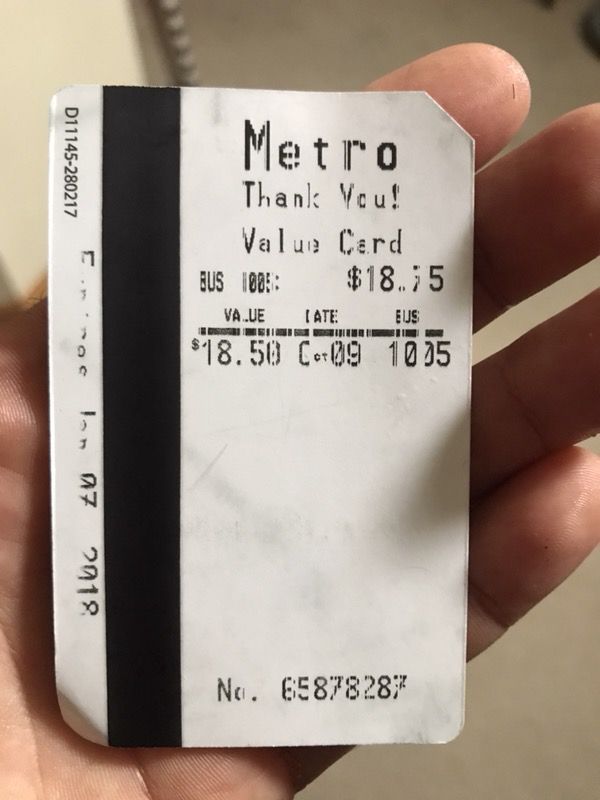 Omaha metro bus value card