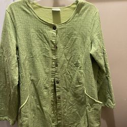 CMC Color Me Cotton Art to Wear French Terry Tunic Shirt Top Large Excellent condition smoke free 