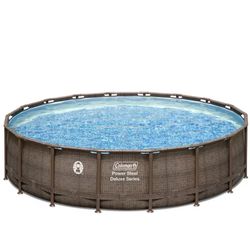 NEW 18 Foot x 48” Round Above Ground Pool Set With Cover , Filter & Ladder
