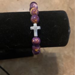 Purple Cross Bracelet 