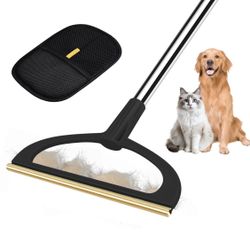 The Best!!! 2 in 1 Carpet Rake for Pet Hair Removal Broom - 56”