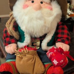“Vintage 1994 Cowboy Santa Plush International Silver Co - Excellent!