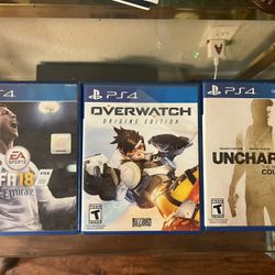 Fifa 18, Uncharted, Overwatch 
