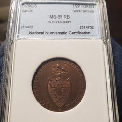 MMB7SX320 HIGH GRADE COLONIAL HALF PENNY OUTSOURCED 1790'S